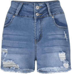 Women's Denim Shorts Casual Mid Waist Ripped Jean Shorts Frayed Rolled Hem Distressed Stretchy Short Jeans Large #03 Light Blue
