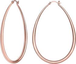 MILLA Oval Hoop Earrings - 14K Gold Plated, Rose Gold Plated and Sterling Silver Plated Hoop Earrings for Women - Hypoallergenic & Lightweight Rose Gold Plated / 2.8 in - X-LARGE