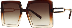 AIEYEZO Oversized Sunglasses for Women Square Fashion Big Large Frame Sun Glasses UV400 Protection Brown/Brown Gradient 54 Millimeters