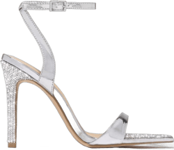 Women Summertime High Heel Pointed Open Toe Stiletto heel Casual Shallow mouth Strappy Dress Sandals Rhinestone Openwork Evening Shoes 8.5 US Silver