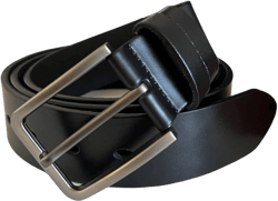 Men’s 100% Leather Classic Every Day Dress Belt for Jeans, Khakis, packed in a gift box. Black