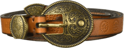 Frye Women's 15mm Leather Belt X-Large Tan Tooling