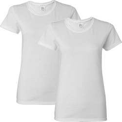 Gildan Women's Heavy Cotton T-Shirt, Style G5000L, 2-Pack Medium White