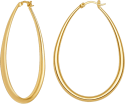 MILLA Oval Hoop Earrings - 14K Gold Plated, Rose Gold Plated and Sterling Silver Plated Hoop Earrings for Women - Hypoallergenic & Lightweight 14K Gold Plated / 2.2 in - MEDIUM