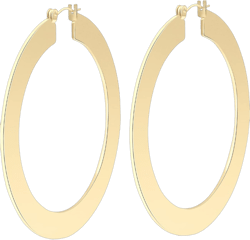 Minimal Bohemian 18K Gold Plated Large Round Hoop Earrings for Women Boho Jewelry Bold Thick Wire Big Size - 2.32"