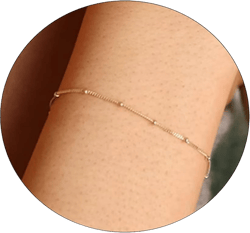 Gold Bracelet for Women Dainty Bracelets 14K Gold Plated Lightweight Chain Bracelets Simple Gold Bracelet Charm Satellite Bracelet Minimalist Handmade Jewelry Gift