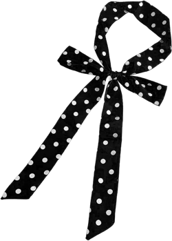 Skinny Scarf for Women Lightweight, Thin Long Silk Neckscarf for Hair Scarf Headband or Ribbon Scarf Belt & Handbag NWJ-8 White and Black Polka Dot
