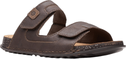 Clarks Men's Crestview Easy Flat Sandal 11 Dark Brown Leather