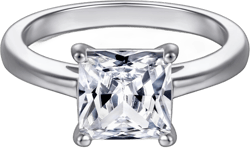 LOVECORE 2CT 925 Sterling Silver Princess Cut Cubic Zirconia Classic Faux Diamond Dainty Simple CZ Wedding Promise Rings Stunning Engagement Rings for Women for Couples for Her Size 5-9