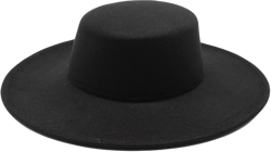 Felt Fedora Hat Women Men Fedoras Female Male Big Large Wide Brim Cap Ladies Flat Top Hats Woman Man Formal Caps One Size Black