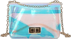Mini Iridescent Purse for Prom Party Holographic Purses Shoulder Bag Handbags for Women