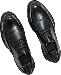 Black Wingtip Brogue Leather Formal Dress Oxfords Shoes For Men, Business & Wedding Formal Wear, Elevator Lace-Up