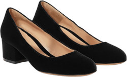 MOOMMO Women Vintage Chunky Block Heel Velvet Pumps Round Closed Toe Slip On 2" Low Thick Heels Dress Shoes Fashion Office Work Pump Basic Shoe Classic Spring Elegant Wedding Party 4-11 M US 5 Velvet Black