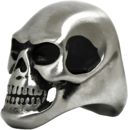Skull Ring, Men's Vintage Matte Finish Skull Motorcycle Ring, Outlaw Motorcycle Club Skull Ring Silver 8