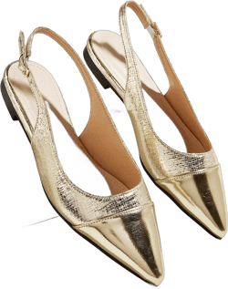 Color Block Flat Sandals Women's Shoes Metallic Gold Silver Pointed Toe Flat Pumps For Women