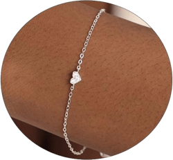 Dainty Gold Bracelets for Women Cute Tiny Sideways Cross Bracelets Delicate Heart-Shaped Bracelet Cute Handmade Wedding Jewelry Gift Heart-SL