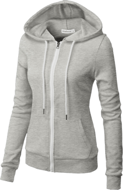 Women's Slim Fit Zip Up Hoodie Lightweight Long Sleeve Kangaroo Pocket Basic Casual wear Oscwohol030-gray Medium