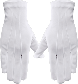 Lusofie 2 Pairs White Gloves Multi-function Cotton gloves Long White Gloves With Snaps For Waiter Santa Claus Police Uniform Halloween Costume Decorations.