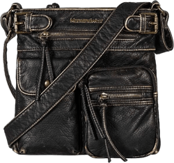 Montana West Crossbody Bag for Women Soft Washed Leather Multi Pocket Shoulder Purses