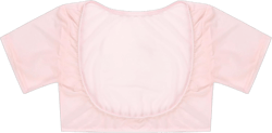 Women's Mesh See Through Sheer Open Bust Short Sleeve Belly Dance Crop Top Pink One Size
