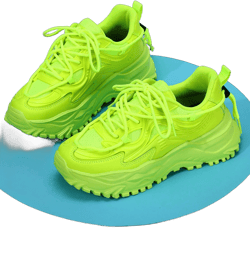 Women Fluorescent Green Shining Trendy Sports Shoes With Thick Soles, Increased Height, Low-Cut Design, Retro And Fashionable Chunky Sneakers, Suitable For Fitness, Night Parties, Running, Etc.