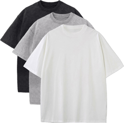 BINTEHGS Oversized Grunge Vintage t Shirts for Women Short Sleeve Cotton Casual Baggy Tees Teens Trendy Crew Neck Loose Tops Small 3pc:white+light Gray+black