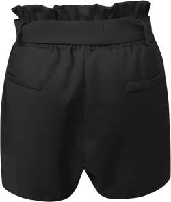 Summer Casual Shorts Women Stretchy Drawstring Pleated Ruffle High Waisted Shorts Womens Dressy Trendy Work Shorts X-Large Black