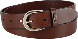 Tommy Hilfiger Women's TH Ornament Logo Casual Leather Belt for Jeans, Trousers and Dresses Medium Tan