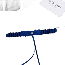 Lace Wedding Garters for Bride with Bow Stretch Prom Leg Garter for Women Girls Dark Blue