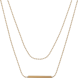 Alilang Women's Double Layer Gold Tone Bar Pendant Necklace Minimalist Chain Design- Gold