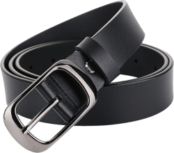 Women Leather Belts Casual Leather Belt with Pin Buckle Ladies Waist Belt for Jeans Pants Black X-Large:fits waist from 38"-41"