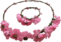 Girl Women Beach Flower boho head hair headband Accessory Hoop Bracelet set Prop