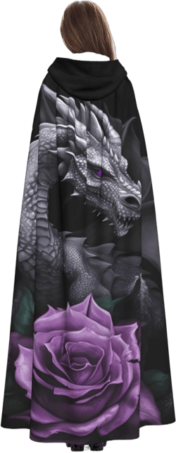 Peacock Women's Hooded Robe Cloak Long Cape for Christmas Halloween Cosplay Costumes Masquerade Party