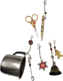 Mrs Claus Christmas Chatelaine Accessories - Ornaments - Santa for Hire Costume Pieces