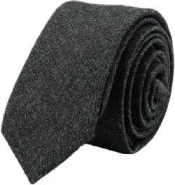 Unisex Denim Skinny Necktie Cotton Narrow Tie Black