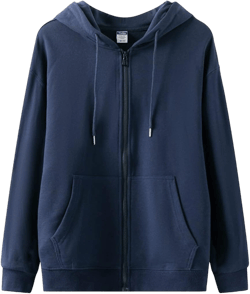Womens' Zip Up Hoodie Casual Basic Fleeced Light Hoodie Sweatshirt Jersey Outwear Jacket Small Navy