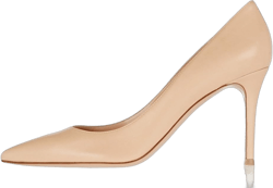 SAMMITOP Women's Classic 80mm High Heel Pumps Pointed Toe Office Work Dress Shoes 10.5 Beige