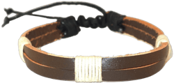 Leather Bracelet for Women & Men Leather Band Brown Color 21 cm Adjusting and Sliding Knot Handmade Leather Wristband Leather Cuff Bracelets Unisex Multi String