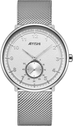 Mens Minimalist Watches with Slim Case Ultra Thin Waterproof Fashion Sports Analog Quartz Simple Wrist Watch for Men A8621 silver mesh