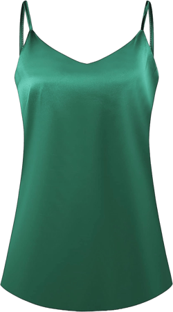 7th Element Womens Silk Satin Camisole Plus Size Tank Tops V Neck Casual Cami Sleeveless Blouses Summer Basic Tank Shirt