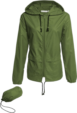Hount Women's Lightweight Hooded Raincoat Waterproof Packable Active Outdoor Rain Jacket (S-3XL) Small Forest Green
