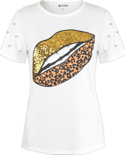 PESION Womens Short Sleeve T-Shirt Sequined Tops O-Neck Funny Graphic Tees Blouse