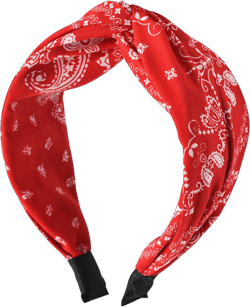 Xiyantiji Red Bandana Headbands for Women - Paisley Print Wide Turban, Vintage Cross Twist Knot, Non-Slip Boho Hair Accessories red