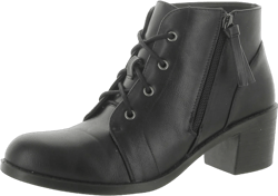 Easy Street Womens Becker Faux Leather Block Heel Ankle Boots