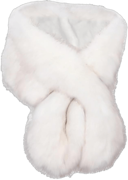 Surakey Women Faux Fur Shawl Wrap Collar Long Winter Neck Warmer Wraps Scarf Stole Wedding Sleeveless 1920s Bridal Fur Scarf (White)