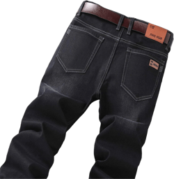 Andongnywell Men's Straight Slim Fit Stretchy Retro Loose Black Jeans Mid Waist Zipper wash Denim Pants 28 Black