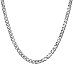 Hermah 5mm Mens Boys Silver Tone Curb Cuban Necklace Stainless Steel Chain 18-26inch