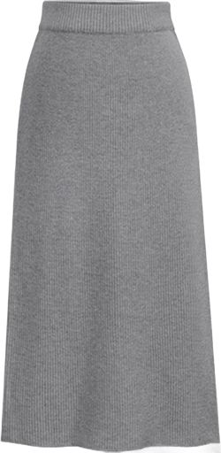 Stretch Skater Skirt Women's Knitted High Elegant Skirt Woolen Sexy Waist Mid-Calf Solid Skirt Split Skirt Grey