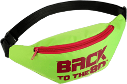 Back to the 80s Neon Fanny Pack Retro Party Waist Bag Adjustable Green Oxford Cloth Fanny Bag with Waist Belt Zippered Pocket for Rave Party Music Festivals Traveling Running Women Men