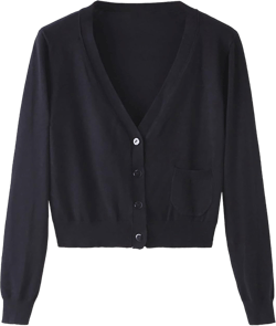 Women's Long Sleeve Cardigan Sleeved Knitted Sweater Short Knitted Cardigan Womens Open Front Knit Sheer Cardigans 3-black XX-Large